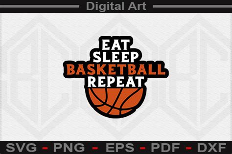 Eat Sleep Basketball Repeat SVG File Illustration Par DigitalArt