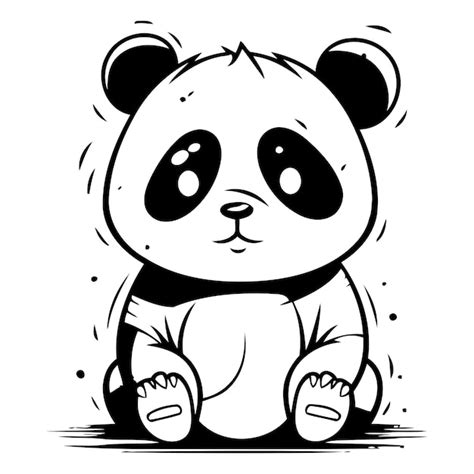 Um Bonito Urso Panda De Desenho Animado Sentado Ilustra O Vetorial