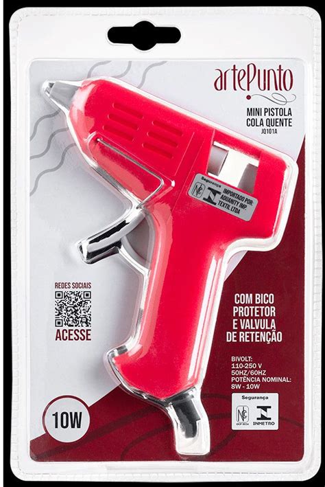 MINI PISTOLA COLA QUENTE JQ101 A VERMELHO ARTEPUNTO Viva Art Armarinhos