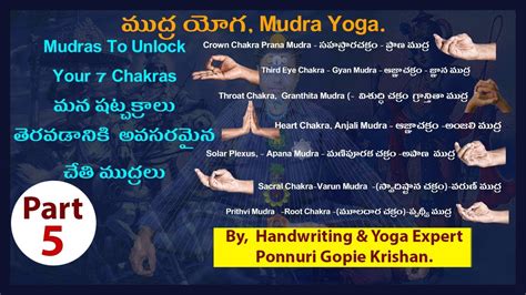 Mudra Yoga Mudras To Unlock Your Chakras Part In Telugu By