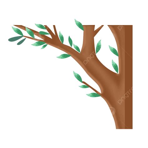 Hand Painted Material PNG Image Hand Painted Green Branch Cartoon