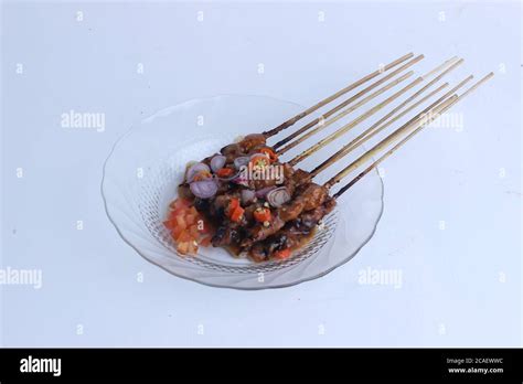 Sate Kambing Is Lamb Satay And Traditional Food From Indonesia Isolated