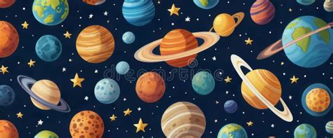 Colorful Cartoon Solar System Stock Illustration Illustration Of