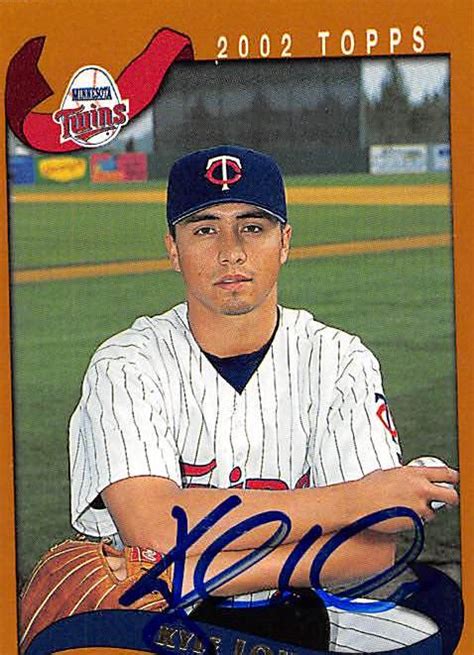 Kyle Lohse Autographed Baseball Card Minnesota Twins Topps