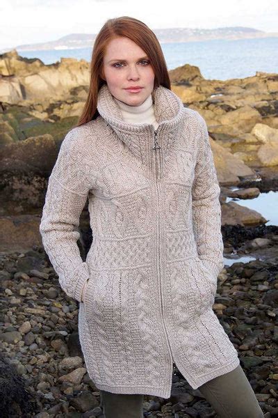 Ladies Cable Knit Sweater Coat Aran Sweaters Direct