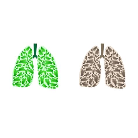 Premium Vector Lungs Silhouette With Leaves