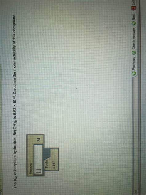 Solved The of beryllium hydroxide, Be(OH)_2, Is 6.92 Times | Chegg.com