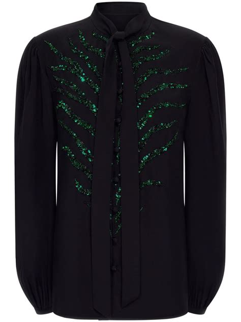 Roberto Cavalli Sequin Embellished Blouse Black Farfetch