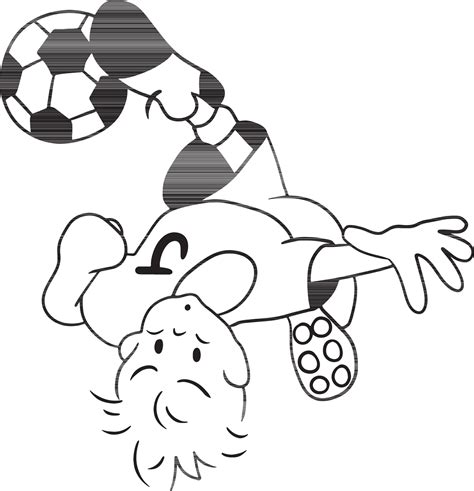 Kicking Ball Sport Cartoon Doodle Kawaii Anime Coloring Page Cute