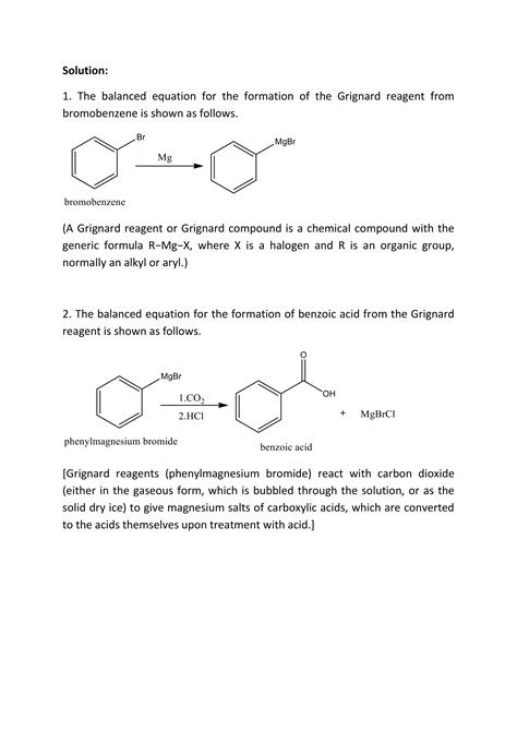 Solved Please Explain Grignard Reaction Synthesis Write The