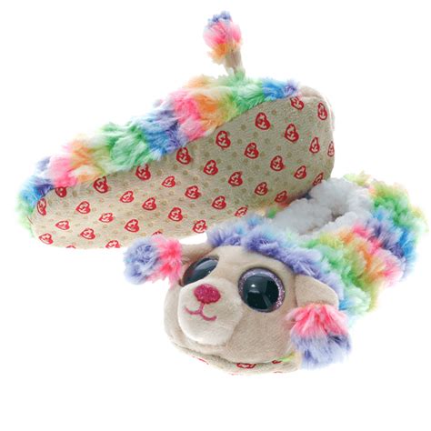 Rainbow Poodle Slippers S M L Official Ty Store