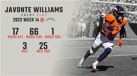 Javonte Williams Week 14 Every Run Target And Catch Los Angeles