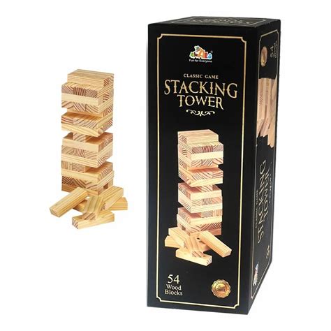 Brown Wooden Stacking Tower 54 Pcs Jenga Child Age Group 7 10 Yrs At