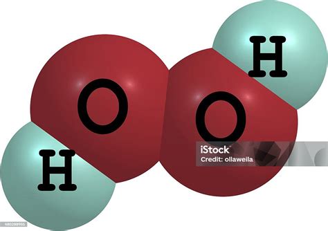 Hydrogen Peroxide Molecular Structure Isolated On White Stock Photo - Download Image Now - iStock