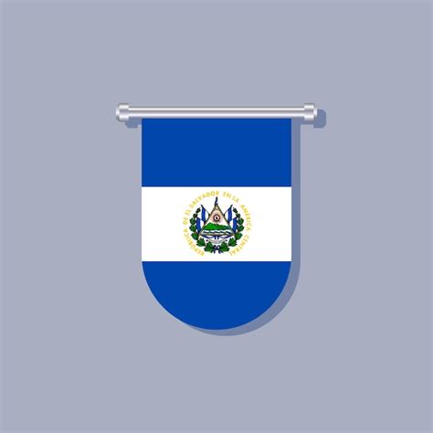 Ilustração do modelo de bandeira de el salvador Vetor Premium