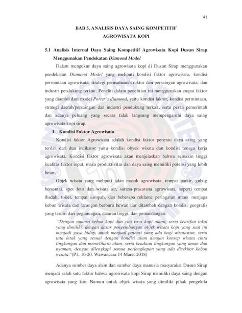 PDF BAB 5 ANALISIS DAYA SAING KOMPETITIF AGROWISATA KOPI