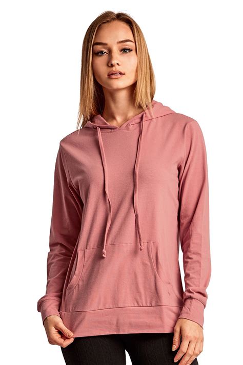 Sofra Women's Thin Cotton Pullover Hoodie Sweater