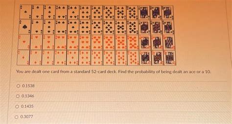 Solved You Are Dealt One Card From A Standard Card Deck Chegg