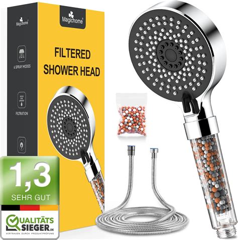 HONZUEN Pommeau Douche Haute Pression Avec Filtre 6 Modes Avec Tuyau