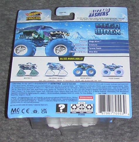 HTF 1 64 SCALE 2021 HOT WHEELS MONSTER TRUCKS BLIZZARD BASHERS MEGA