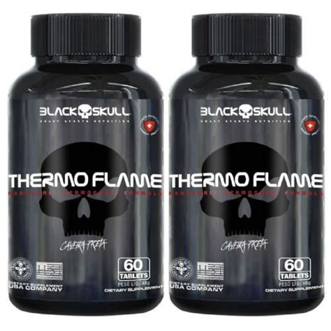 Kit X Thermo Flame Hardcore Termog Nico Tablets Black Skull No