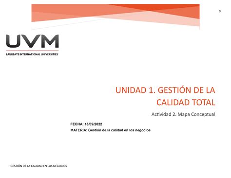 Actividad Gestion De La Calidad En Los Negocios Gesti N De La