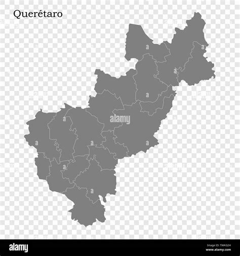 Mapa De Alta Calidad De Querétaro Es Un Estado De México Con Los