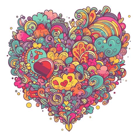 Colorful Heart Vector Sticker Clipart An Interesting Colored Heart