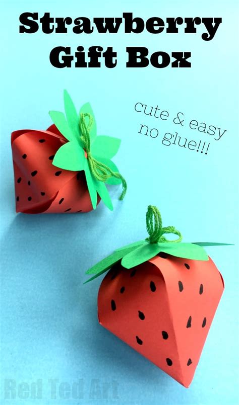 Diy Paper Box Strawberry Red Ted Art Kids Crafts