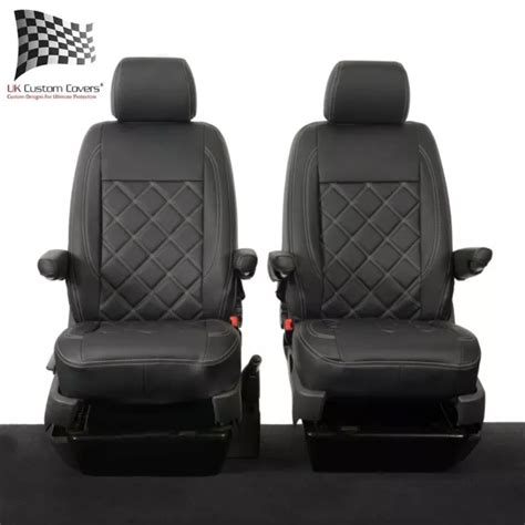 VW TRANSPORTER T6 T6 1 Front Seat Covers Leatherette Tailored 2015