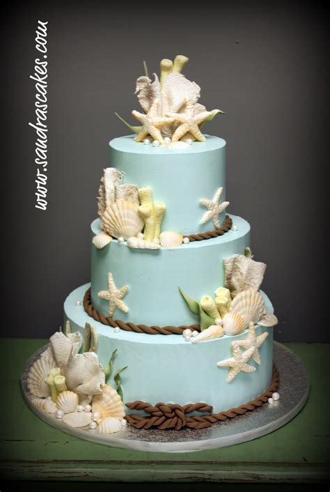 Beach Themed Wedding Cakes