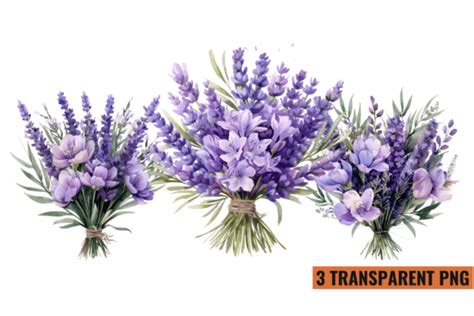 Lavender Purple Flowers Clipart Png Graphic By Craftart · Creative Fabrica