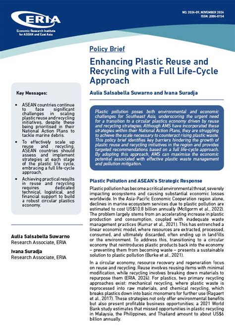 Enhancing Plastic Reuse And Recycling With A Full Life Cycle Approach