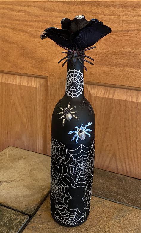 Halloween Upcycle Wine Bottle Decor Halloween Wine Bottle Crafts