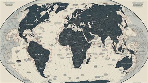 Un mapa del mundo que muestra los océanos del mundo y la fecha del año