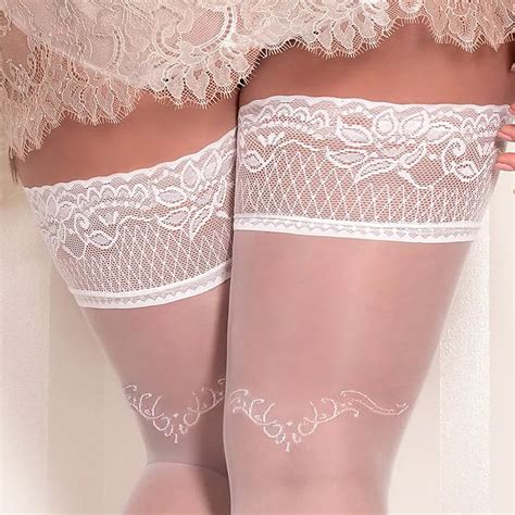 Ballerinas Secret Plus Size Ornate X Lace Top Thigh Highs Sexyland