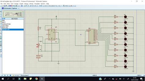 Cara Membuat Rangkaian Running Led Led Berjalan Dg Software Proteus 8