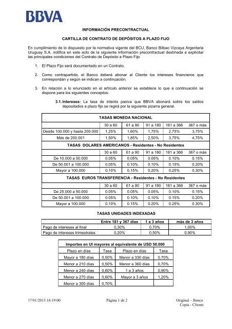 Cartilla De Informacion Banco De La Naci N