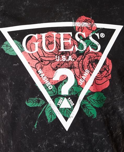 Guess Mens Rose Logo Graphic T Shirt Macys