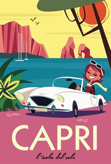 « Affiche Capri Par Gary Godel Redbubble Retro Travel Poster