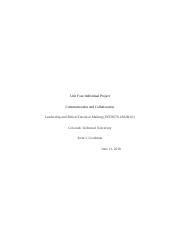 IP4 Kent Goodman Docx Unit Four Individual Project Communication And