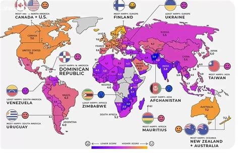 شادترین و غمگین ترین کشورهای جهان در سال 2023