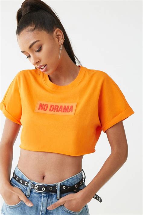 No Drama Graphic Crop Top Forever 21 Graphic Crop Top Crop Tops Forever 21 Outfits Summer