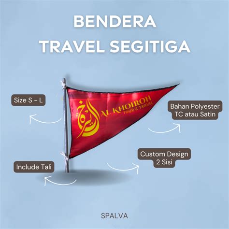 Jual Bendera Tour Guide Bendera Travel Segitiga Custom Design Sisi