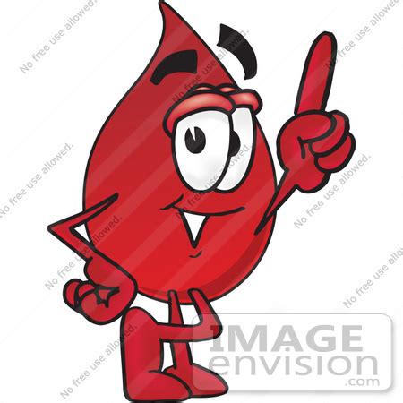 Clip Art Graphic of a Transfusion Blood Droplet Mascot Cartoon ...