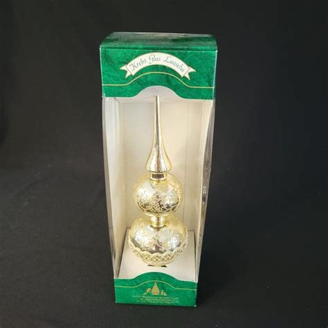 Krebs Holiday Krebs Glas Lauscha Gold Christmas Tree Topper