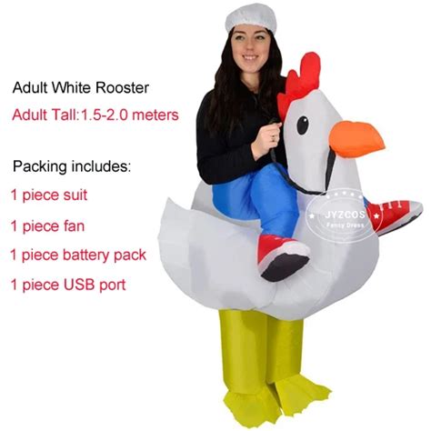 Jyzcos Adult Purin Halloween Carnival Party Rooster Rider Cosplay Suits