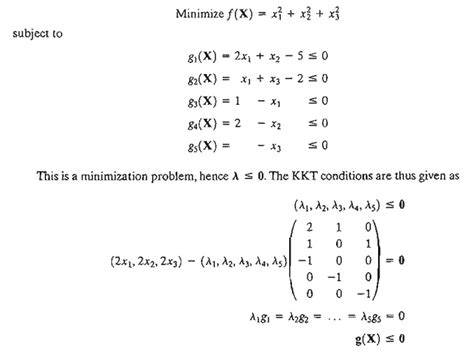 Inequality Constraints Karush Kuhn Tucker KKT Conditions