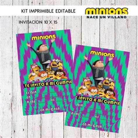 Kit Imprimible Minions Nace Un Villano En Venta En Pilar Bs As G B A