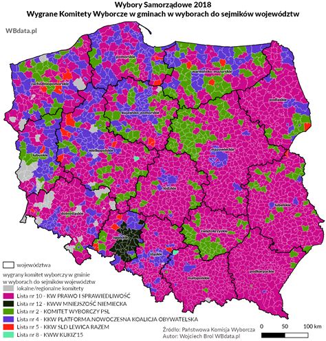 Wybory Samorządowe 2018 mapy WB data